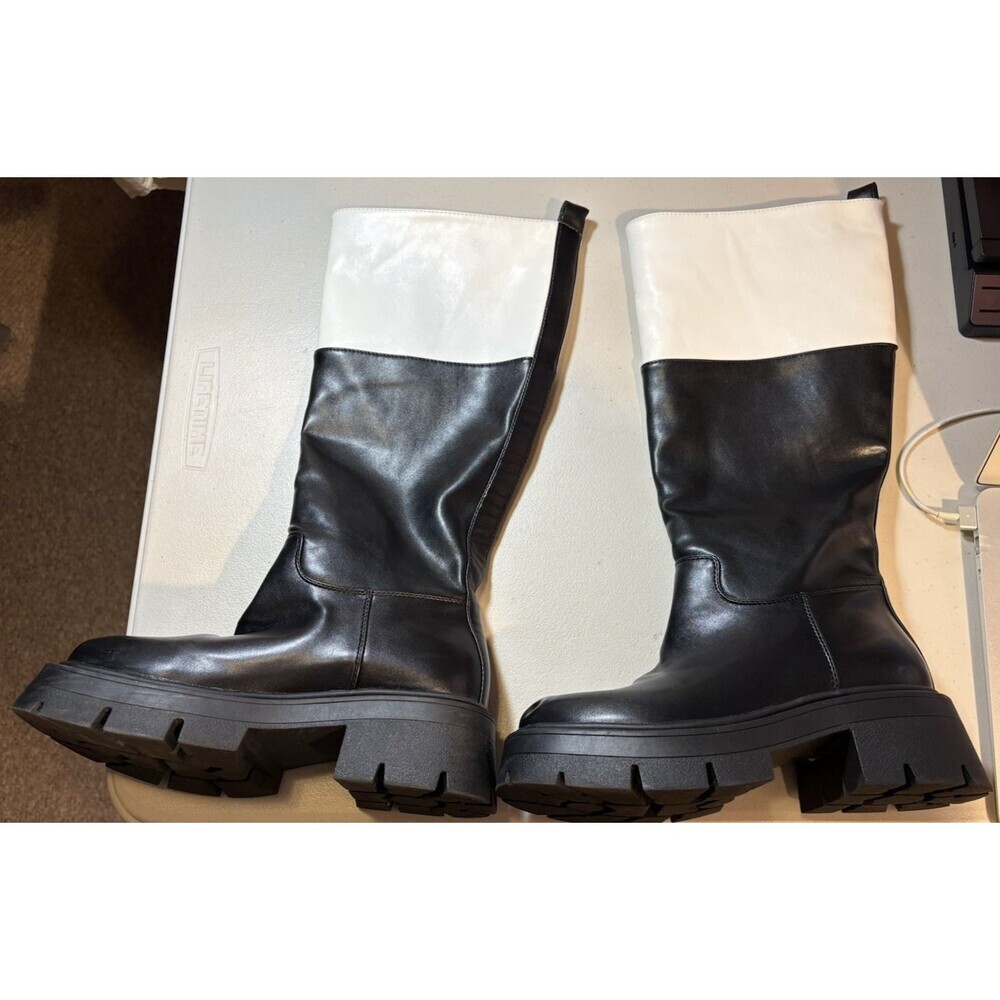 Azalea Wang Quintessence Colorblocked Chunky Lug Sole Heeled Boots 7.5 - Picture 6 of 16